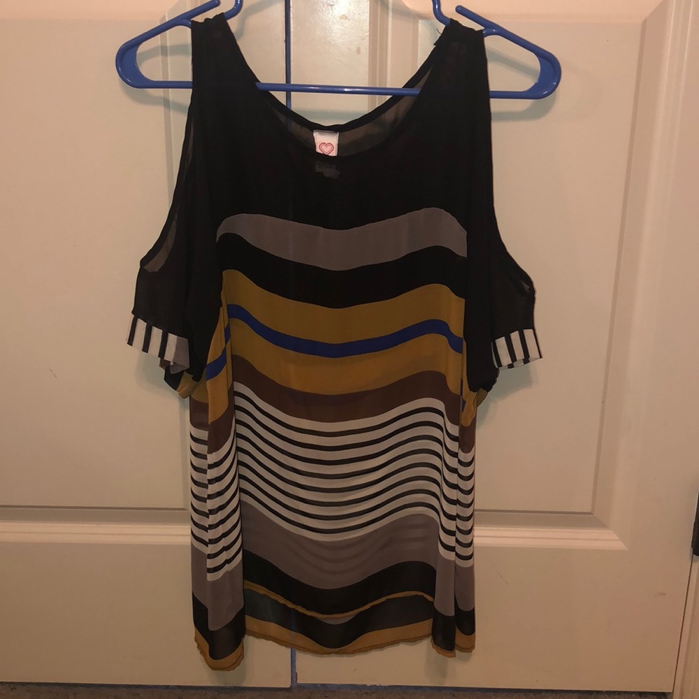 Sheer open shoulder top
